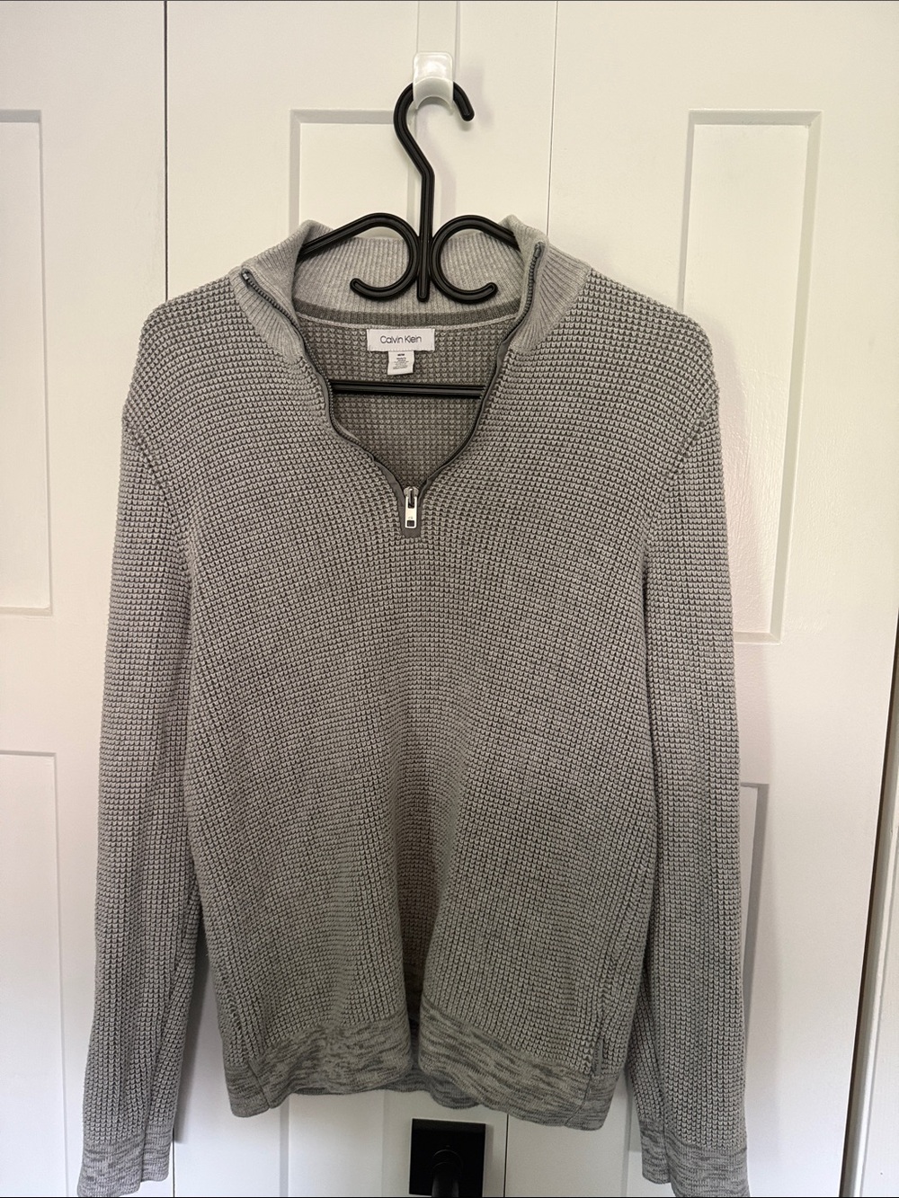 Calvin Klein Light Gray Quarter-Zip Sweater